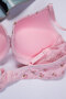 Pink Floral Patterned Supportive Underwire Bra Set Adjustable Strap Women's Lingerie Set - 6