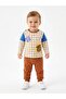 Cotton Checkered Adventure Baby Boy 2-Piece Set Brown and Blue - 4