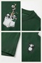 Panda Printed - Top Quality Cotton Fabric Oversize Simit Collar Short Sleeve T-Shirt Khaki - 8