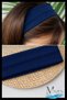 Navy Blue Multi-Purpose Combed Cotton Sports Headband Hair Headband Yoga Sweatband Unisex 1 Piece - 2