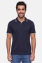 Men Regular Fit Short Sleeve Plain Polo Shirt, Navy