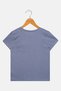 Kids Girl Crew Neck Short Sleeve Graphic Print T-Shirt, Grey - 2