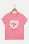 Toddlers Girl Graphic Print Short Sleeve Top, Pink - 3