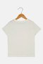 Kids Girl Graphic Print Short Sleeve Top, Ivory - 3