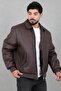Faux Leather Coat with Pocket Detail and Fur Inside Kmd 897_50533