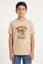 Kids Boy Crew Neck Short Sleeve Graphic Print T-Shirt, Beige