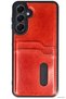 Spt-Gld Newface Galaxy S24 Fe Case Sara Leather Case with Business Card Holder (23936) - Red