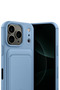 Apple iPhone 17 Pro Compatible Kelvin Silicone with Business Card Holder - Blue - 2
