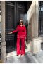 Women's Front Sleeves with Bead Embroidery Tansel Fabric Bambir Ceken Pant Suit - 3