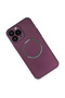 Apple iPhone 14 Pro Compatible Case Jack Magneticsafe Lens Silicone - Plum - 3