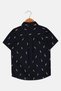 Kids Boy Allover Print Short Sleeve Shirt, Navy - 3