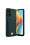 Oppo A38 Compatible Case Kelvin Silicone with Business Card Holder - Dark Green - 3