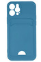 iPhone 12 Compatible Case Kelvin Silicone with Business Card Holder - Blue Bezoss - 2