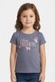 Kids Girl Crew Neck Short Sleeve Graphic Print T-Shirt, Grey