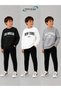 Winter Unisex Black, White, Gray 3-Piece Sweatshirt Sets for Girls, Boys, Adults - 2