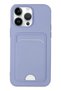 Apple iPhone 14 Pro Compatible Case Kelvin Silicone with Business Card Holder - Lilac