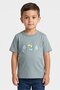 Toddlers Boy Graphic Print Short Sleeve Top, Dark Sage