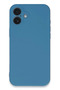 Apple iPhone 16 Plus Compatible Case with Velvet Silicone Inside - Blue - 3