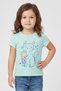 Toddlers Girl Short Sleeve Graphic Print T-Shirt, Mint