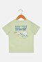 Toddlers Boy Graphic Print Short Sleeve Top, Sage Green - 3