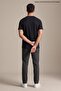 Men's Text Printed Flexible Black Loose T-Shirt - 6
