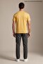 Men's Text Printed Flexible Yellow Loose T-Shirt - 6