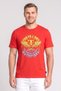 Men Crew Neck Graphic Print Short Sleeve T-Shirt, Red