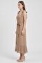 Women Plain Midi Dress, Taupe - 3