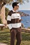 Balance Men's Brown and White Polo Collar Tracksuit Set – Zip-Up Top and Jogger Pants - 3