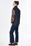 Mixed Pattern Sweatshirt Indigo - 4