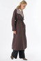 Contrast Detailed Trench Coat Brown - 5