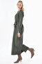 Accessory Buttoned Knitwear Dress Khaki - 4