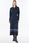 Contrast Color Knitwear Dress Navy Blue - 2
