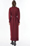 Accessory Buttoned Knitwear Dress Claret Red - 4