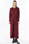 Accessory Buttoned Knitwear Dress Claret Red