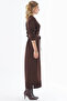 Accessory Buttoned Knitwear Dress Brown - 6