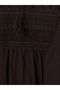 Lcw Grace Brown Combed Cotton Embroidered Tie Collar Long Sleeve Women's Blouse - 6