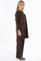 Ribbed Knitwear Tunic Dark Brown - 6