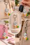 Keychain and Charm with Cute Gray Rabbit and Carrot Figure - 2