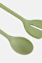 2 Pieces Silicone Spoon And Slotted Turner Set, Green - 3