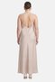 Women Halter Neck Sleeveless Maxi Dress, Beige - 4