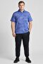Men Loose Fit Short Sleeves Camouflage Golf Polo Shirt, Blue - 2