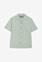 Short Sleeve Tropical Leaf Print Green Shirt - 3