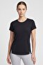 Women Fitted Short Sleeve Running T-Shirt, Black