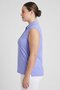 Women Sportswear Fit Cap Sleeve Golf Polo Shirt, Violet - 3