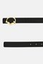 Women Animal Print Reversible Leather Belt, Black - 2