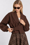 Belt Detailed Double-Breasted Trench Coat Lgx0021 Brown - 6