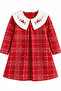 Girls' Plaid Embroidered Dress - 3