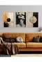 Circular Patterns and Women's Portrait 3 Piece Wooden Framed Painting Act - 3
