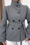 High Collar Short Lined Cashmere Coat - 6